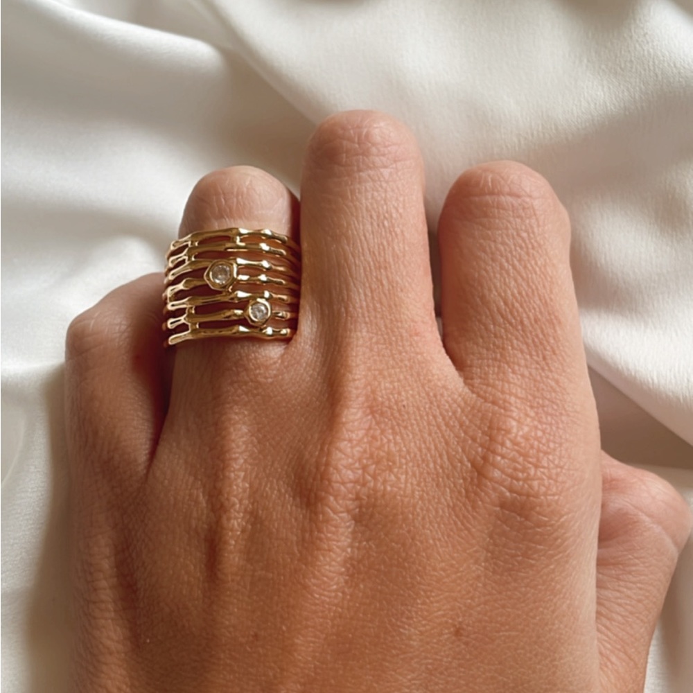 Elegant Gold Multi-Band Ring